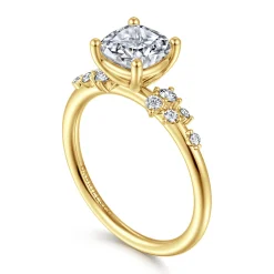 Gabriel & Co. Reena - 14K Yellow Gold Cushion Cut Diamond Engagement Ring
