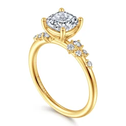 Outlet Gabriel & Co. Reena - 18K Yellow Gold Cushion Cut Diamond Engagement Ring
