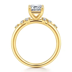 New Gabriel & Co. Reena - 18K Yellow Gold Emerald Cut Diamond Engagement Ring