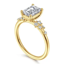 Sale Gabriel & Co. Reena - 14K Yellow Gold Emerald Cut Diamond Engagement Ring