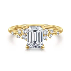 Sale Gabriel & Co. Reena - 14K Yellow Gold Emerald Cut Diamond Engagement Ring