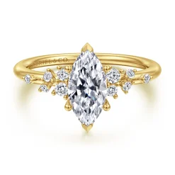 Best Gabriel & Co. Reena - 14K Yellow Gold Marquise Shape Diamond Engagement Ring