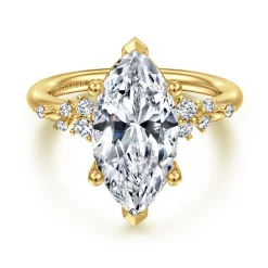 Best Gabriel & Co. Reena - 14K Yellow Gold Marquise Shape Diamond Engagement Ring