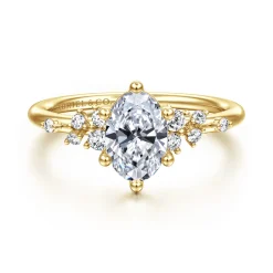 Outlet Gabriel & Co. Reena - 14K Yellow Gold Oval Diamond Engagement Ring