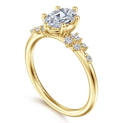 Outlet Gabriel & Co. Reena - 14K Yellow Gold Oval Diamond Engagement Ring