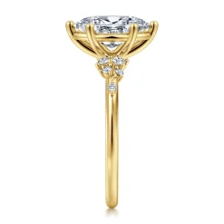 New Gabriel & Co. Reena - 14K Yellow Gold Oval Diamond Engagement Ring