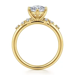 New Gabriel & Co. Reena - 14K Yellow Gold Oval Diamond Engagement Ring