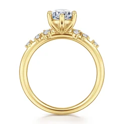 New Gabriel & Co. Reena - 14K Yellow Gold Oval Diamond Engagement Ring
