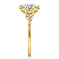 New Gabriel & Co. Reena - 14K Yellow Gold Oval Diamond Engagement Ring