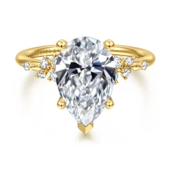 Gabriel & Co. Reena - 14K Yellow Gold Pear Shape Diamond Engagement Ring