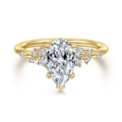 Gabriel & Co. Reena - 14K Yellow Gold Pear Shape Diamond Engagement Ring