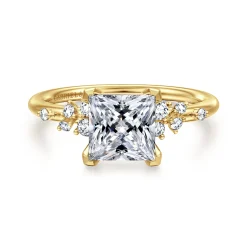 Outlet Gabriel & Co. Reena - 14K Yellow Gold Princess Cut Diamond Engagement Ring