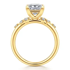 Clearance Gabriel & Co. Reena - 18K Yellow Gold Princess Cut Diamond Engagement Ring