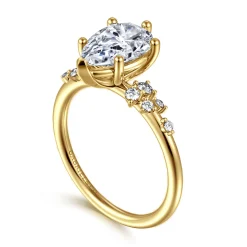 Discount Gabriel & Co. Reena - 14K Yellow Gold 6 Prong Pear Shape Diamond Engagement Ring