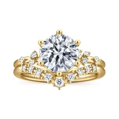 Discount Gabriel & Co. Reena - 14K Yellow Gold 6 Prong Round Diamond Engagement Ring