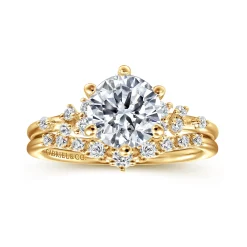 Hot Gabriel & Co. Reena - 18K Yellow Gold Round Diamond Engagement Ring