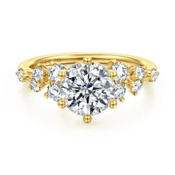 Best Gabriel & Co. Reena - 14K Yellow Gold Round Diamond Engagement Ring