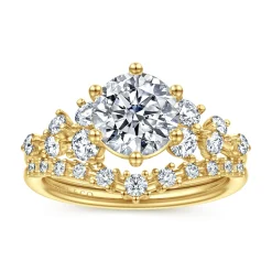 Best Gabriel & Co. Reena - 14K Yellow Gold Round Diamond Engagement Ring