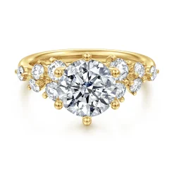Hot Gabriel & Co. Reena - 14K Yellow Gold Round Diamond Engagement Ring