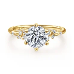 Gabriel & Co. Reena - 14K Yellow Gold Round Diamond Engagement Ring