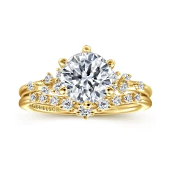 Gabriel & Co. Reena - 14K Yellow Gold Round Diamond Engagement Ring