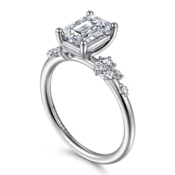 Sale Gabriel & Co. Reena - Platinum Emerald Cut Diamond Engagement Ring