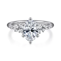 Outlet Gabriel & Co. Reena - Platinum Oval Diamond Engagement Ring