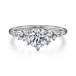 Online Gabriel & Co. Reena - Platinum Round Diamond Engagement Ring