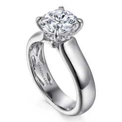 Hot Gabriel & Co. Reeve - 14K White Gold Round Diamond Engagement Ring