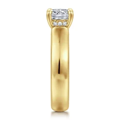 Best Gabriel & Co. Reeve - 14K Yellow Gold Cushion Cut Diamond Engagement Ring