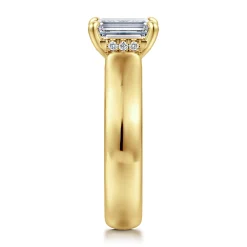 Discount Gabriel & Co. Reeve - 14K Yellow Gold Emerald Cut Diamond Engagement Ring