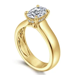 Hot Gabriel & Co. Reeve - 14K Yellow Gold Oval Diamond Engagement Ring