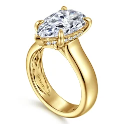 Outlet Gabriel & Co. Reeve - 14K Yellow Gold Pear Shape Diamond Engagement Ring
