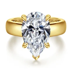 Outlet Gabriel & Co. Reeve - 14K Yellow Gold Pear Shape Diamond Engagement Ring