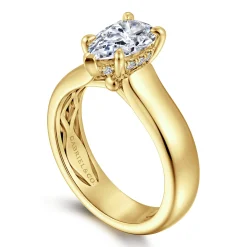 Outlet Gabriel & Co. Reeve - 14K Yellow Gold Pear Shape Diamond Engagement Ring