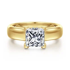 Clearance Gabriel & Co. Reeve - 14K Yellow Gold Princess Cut Diamond Engagement Ring