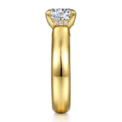New Gabriel & Co. Reeve - 14K Yellow Gold Round Diamond Engagement Ring