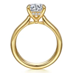 New Gabriel & Co. Reeve - 14K Yellow Gold Round Diamond Engagement Ring