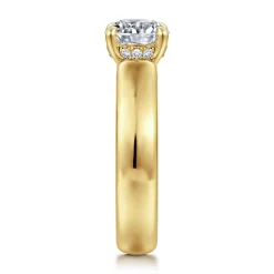 New Gabriel & Co. Reeve - 14K Yellow Gold Round Diamond Engagement Ring