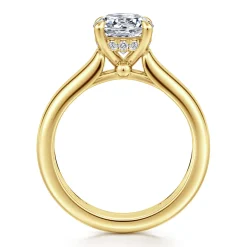 New Gabriel & Co. Reeve - 14K Yellow Gold Round Diamond Engagement Ring