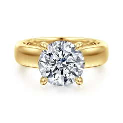 Clearance Gabriel & Co. Reeve - 14K Yellow Gold Round Diamond Engagement Ring