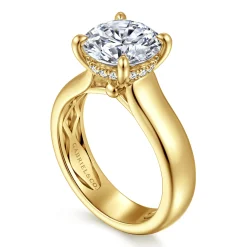 Clearance Gabriel & Co. Reeve - 14K Yellow Gold Round Diamond Engagement Ring