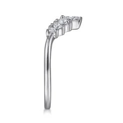 Online Gabriel & Co. Reggio - 14K White Gold Curved Pear Shape and Round Diamond Anniversary Band - 0.5 ct