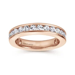 Discount Gabriel & Co. Remie - 14K Rose Gold Channel Set Diamond Eternity Band - 1.5 ct