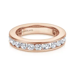 Clearance Gabriel & Co. Remie - 14K Rose Gold Channel Set Diamond Eternity Band - 2 ct