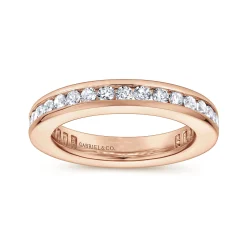 Hot Gabriel & Co. Remie - 14K Rose Gold Channel Set Diamond Eternity Band - 0.95 ct