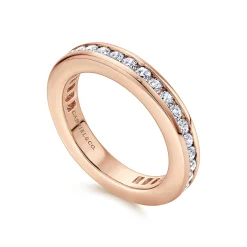 Hot Gabriel & Co. Remie - 14K Rose Gold Channel Set Diamond Eternity Band - 0.95 ct