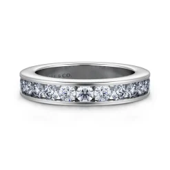 Sale Gabriel & Co. Remie - 14K White Gold Channel Set Diamond Wedding Band - 1.5 ct