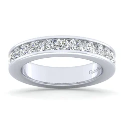 Sale Gabriel & Co. Remie - 14K White Gold Channel Set Diamond Wedding Band - 1.5 ct