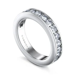 Sale Gabriel & Co. Remie - 14K White Gold Channel Set Diamond Wedding Band - 1.5 ct